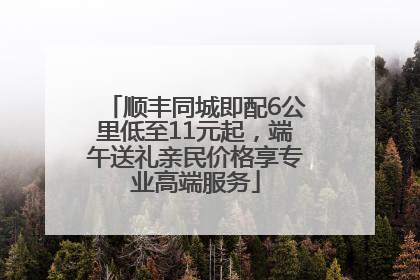 顺丰同城即配6公里低至11元起，端午送礼亲民价格享专业高端服务