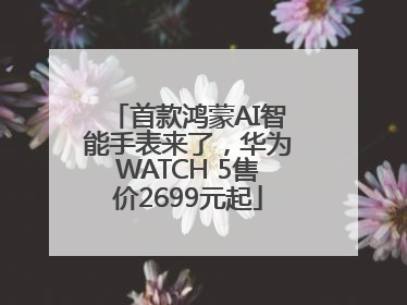 首款鸿蒙AI智能手表来了，华为WATCH 5售价2699元起
