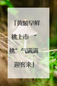 黄陂早鲜桃上市 “桃”气满满迎客来