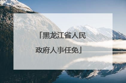 黑龙江省人民政府人事任免