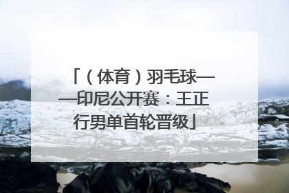 （体育）羽毛球——印尼公开赛：王正行男单首轮晋级