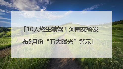 10人终生禁驾！河南交警发布5月份“五大曝光”警示