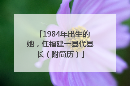 1984年出生的她，任福建一县代县长（附简历）