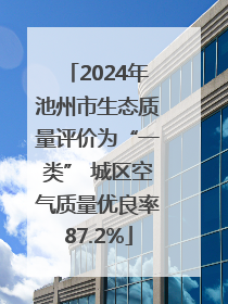 2024年池州市生态质量评价为“一类” 城区空气质量优良率87.2%