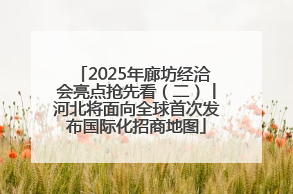 2025年廊坊经洽会亮点抢先看（二）丨河北将面向全球首次发布国际化招商地图