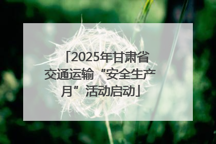2025年甘肃省交通运输“安全生产月”活动启动