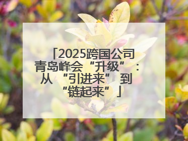 2025跨国公司青岛峰会“升级”：从 “引进来” 到 “链起来”