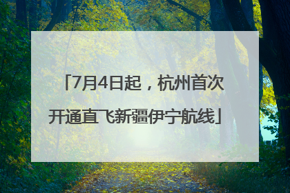 7月4日起，杭州首次开通直飞新疆伊宁航线