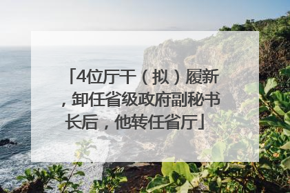 4位厅干（拟）履新，卸任省级政府副秘书长后，他转任省厅