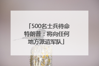 500名士兵待命 特朗普：将向任何地方派遣军队