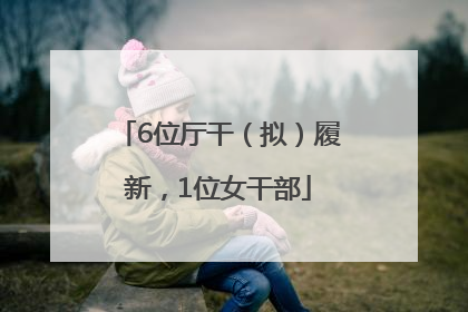 6位厅干（拟）履新，1位女干部