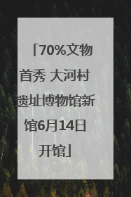 70%文物首秀 大河村遗址博物馆新馆6月14日开馆