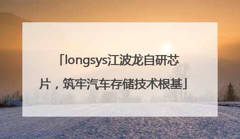 longsys江波龙自研芯片，筑牢汽车存储技术根基